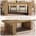 Tribesigns 71-Inch Large Dining Table for 6-8, Farmhouse Wooden Kitchen Table with Arched Design, Rectangular Dining Room Furniture with Double Pedestal for Dinner, Banquet, Natural Wood Grain