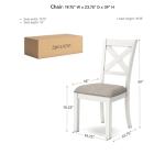 Signature Design by Ashley Robbinsdale Casual Upholstered Solid Wood Dining Chair with Nailhead Trim, Set of 2, White & Light Gray