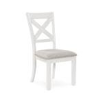 Signature Design by Ashley Robbinsdale Casual Upholstered Solid Wood Dining Chair with Nailhead Trim, Set of 2, White & Light Gray