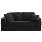 FILUXE Modular Sectional Sofa, Modern Modular Sofa Couch with Deep Seat，Comfy Cloud Couch, Sectional Couches for Living Room, Bedroom and Apartment，2-Seater，Black