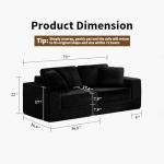 FILUXE Modular Sectional Sofa, Modern Modular Sofa Couch with Deep Seat，Comfy Cloud Couch, Sectional Couches for Living Room, Bedroom and Apartment，2-Seater，Black