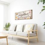 KREATIVE ARTS Large Family Wall Art - "Together is Our Favorite Place to Be" Sign - 20"x48" Rustic Quotes Canvas Prints - Vintage Flower and Butterfly Decor for Bedroom, Living Room, Home Decorations