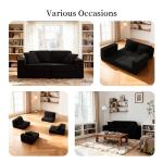 FILUXE Modular Sectional Sofa, Modern Modular Sofa Couch with Deep Seat，Comfy Cloud Couch, Sectional Couches for Living Room, Bedroom and Apartment，2-Seater，Black