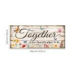 KREATIVE ARTS Large Family Wall Art - "Together is Our Favorite Place to Be" Sign - 20"x48" Rustic Quotes Canvas Prints - Vintage Flower and Butterfly Decor for Bedroom, Living Room, Home Decorations