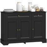 HOMCOM Sideboard Buffet Cabinet, Modern Buffet Cabinet with Storage and 2 Drawers, Coffee Bar Station with Adjustable Shelves for Kitchen, Entryway, Black