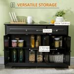 HOMCOM Sideboard Buffet Cabinet, Modern Buffet Cabinet with Storage and 2 Drawers, Coffee Bar Station with Adjustable Shelves for Kitchen, Entryway, Black