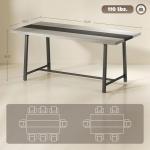 HOMCOM Industrial Dining Table for 8 People, 70.9" Long Rectangular Kitchen Table with Large Tabletop and Steel Legs for Dining Room, Distressed Gray