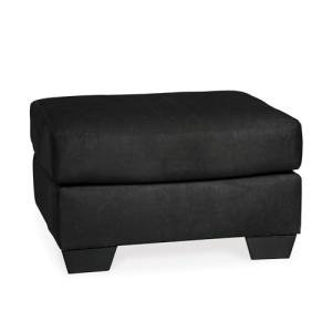 Signature Design by Ashley Darcy Casual Plush Square Accent Ottoman, Black