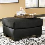 Signature Design by Ashley Darcy Casual Plush Square Accent Ottoman, Black