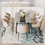 HOMCOM Industrial Dining Table for 8 People, 70.9" Long Rectangular Kitchen Table with Large Tabletop and Steel Legs for Dining Room, Distressed Gray