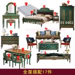 Customizable American whole house set combination whole house solid wood set coffee table sofa TV cabinet complete set light lux
