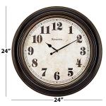 Westclox Traditional Large Wall Clock Battery-Operated Clock for Living Room, Bedroom, Office | Ideal Housewarming Gift (24 Inch, Black-Brown)