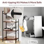 Skandiquip Bookshelf, 4 Tier Industrial Bookcase Storage Organizer, Display Shelves for Books/CDs, Bedroom Living Room Home Office, Rustic Brown