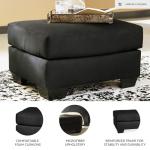 Signature Design by Ashley Darcy Casual Plush Square Accent Ottoman, Black