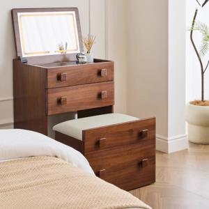 Bedroom Wood Vanity Table Mirror Desk Chair Drawers Dressing Table Cabinet Bedside Corner Modern Penteadeira Home Furniture