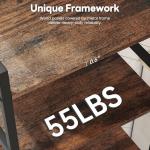 Skandiquip Bookshelf, 4 Tier Industrial Bookcase Storage Organizer, Display Shelves for Books/CDs, Bedroom Living Room Home Office, Rustic Brown