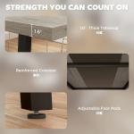 HOMCOM Industrial Dining Table for 8 People, 70.9" Long Rectangular Kitchen Table with Large Tabletop and Steel Legs for Dining Room, Distressed Gray