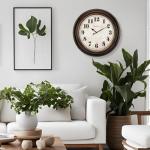 Westclox Traditional Large Wall Clock Battery-Operated Clock for Living Room, Bedroom, Office | Ideal Housewarming Gift (24 Inch, Black-Brown)