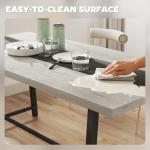 HOMCOM Industrial Dining Table for 8 People, 70.9" Long Rectangular Kitchen Table with Large Tabletop and Steel Legs for Dining Room, Distressed Gray