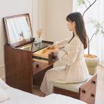 Bedroom Wood Vanity Table Mirror Desk Chair Drawers Dressing Table Cabinet Bedside Corner Modern Penteadeira Home Furniture