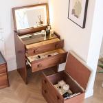 Bedroom Wood Vanity Table Mirror Desk Chair Drawers Dressing Table Cabinet Bedside Corner Modern Penteadeira Home Furniture