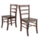 Winsome Benjamin Ladder Back Chair, Walnut, Set of 2