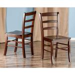 Winsome Benjamin Ladder Back Chair, Walnut, Set of 2