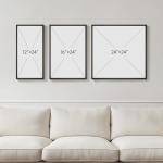 Framed Black and White Abstract Wall Art Set, 3 Piece Canvas Prints Paintings Artwork for Walls, Modern Minimalist Abstract Geometric Pictures for Living Room, Bedroom, Dining Room, Office Wall Decor