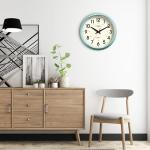 HYJOOY Wall Clock Metal 12.4" Vintage Retro Wall Clocks Countryside Style Silent Non Ticking Easy to Read for Living Room, Kitchen, Bedroom, Office, Bar(12.4" Teal)