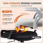 DUMOS Drafting Chair for Standing Desk, Counter Height Adjustable, Flip-up Arms, Ergonomic Mid Back Mesh Rolling Work Swivel Office Computer Chairs with Wheels, Grey