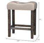 Roundhill Furniture Sora Button Tufted Counter Height Saddle Stools, Set of 2, Taupe