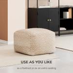 Anji Mountain 22"x22"x16" Handmade & Handcrafted Ottoman Pouf Comfortable Pouf Ottoman Foot Rest & Home Décor Accent for Living Room, Bedroom, Nursery, Kids Room, Patio