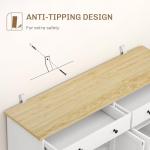 HOMCOM Sideboard Buffet Cabinet with Storage, 55" Modern Kitchen Cabinet with 4 Doors, 2 Drawers and 2 Adjustable Shelves, Coffee Bar Cabinet, White