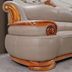 New Chinese ebony sofa high-end villa large flat living room European luxury solid wood leather