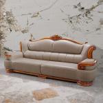 New Chinese ebony sofa high-end villa large flat living room European luxury solid wood leather