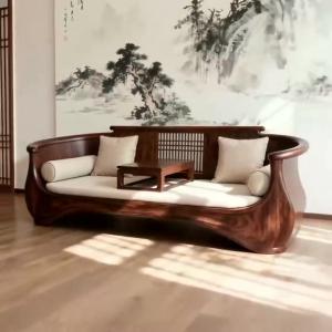 New Chinese solid wood Arhat bed sofa bed dual-purpose living room Arhat chair