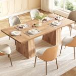 LITTLE TREE Dining Table for 6 People, Wooden Table, Rectangle Furniture with Heavy Duty Legs, Modern Kitchen Table for Home, Dining Room, Oak
