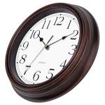 Foxtop 12 Inch Wall Clocks Battery Operated Silent Non-Ticking Classic Vintage Retro Wall Clock Decorative for Office Living Room Kitchen Home (Bronze)
