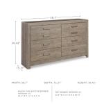 Signature Design by Ashley Culverbach Scandinavian 6 Drawer Dresser, Weathered Gray