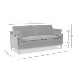 Jennifer Taylor Home Pasadena 75.5" Modern Living Room Farmhouse Performance Velvet Compact Sofa Couch for Small Spaces and Apartments in Olive Green