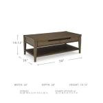 Signature Design by Ashley Roanhowe Contemporary 2-Drawer Coffee Table with Open Lower Shelf and Tapered Legs, Dark Brown