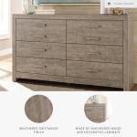 Signature Design by Ashley Culverbach Scandinavian 6 Drawer Dresser, Weathered Gray