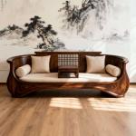 New Chinese solid wood Arhat bed sofa bed dual-purpose living room Arhat chair