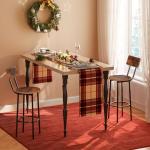 HOOBRO Bar Stools,Set of 2 Round Bar Chairs with Back,25.2" Bar Chairs for Kitchen Island, Dining Room,Counter Height Bar Stools, Easy to Assemble, Rustic Brown and Black BF32BY01G2