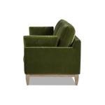 Jennifer Taylor Home Pasadena 75.5" Modern Living Room Farmhouse Performance Velvet Compact Sofa Couch for Small Spaces and Apartments in Olive Green