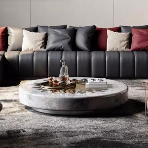 Light luxury coffee table natural marble living room round tea table
