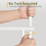 Yoobure Corner Shelf Stand, 5-Tier Bookshelf, 65" Tall Shelves for Bedroom, Living Room, Narrow Display Shelf Bookcase, White Book Shelf with Display Shelves for Office