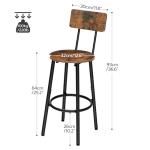 HOOBRO Bar Stools,Set of 2 Round Bar Chairs with Back,25.2" Bar Chairs for Kitchen Island, Dining Room,Counter Height Bar Stools, Easy to Assemble, Rustic Brown and Black BF32BY01G2