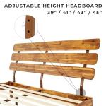 Bme Caden 15 Inch Deluxe Bed Frame with Adjustable Headboard - Mid Century, Retro Style with Acacia Wood - No Box Spring Needed - 12 Strong Wood Slat Support - Easy Assembly - Caramel, King