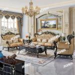 HS European leather sofa 123 combination large apartment villa luxury living room solid wood whole house